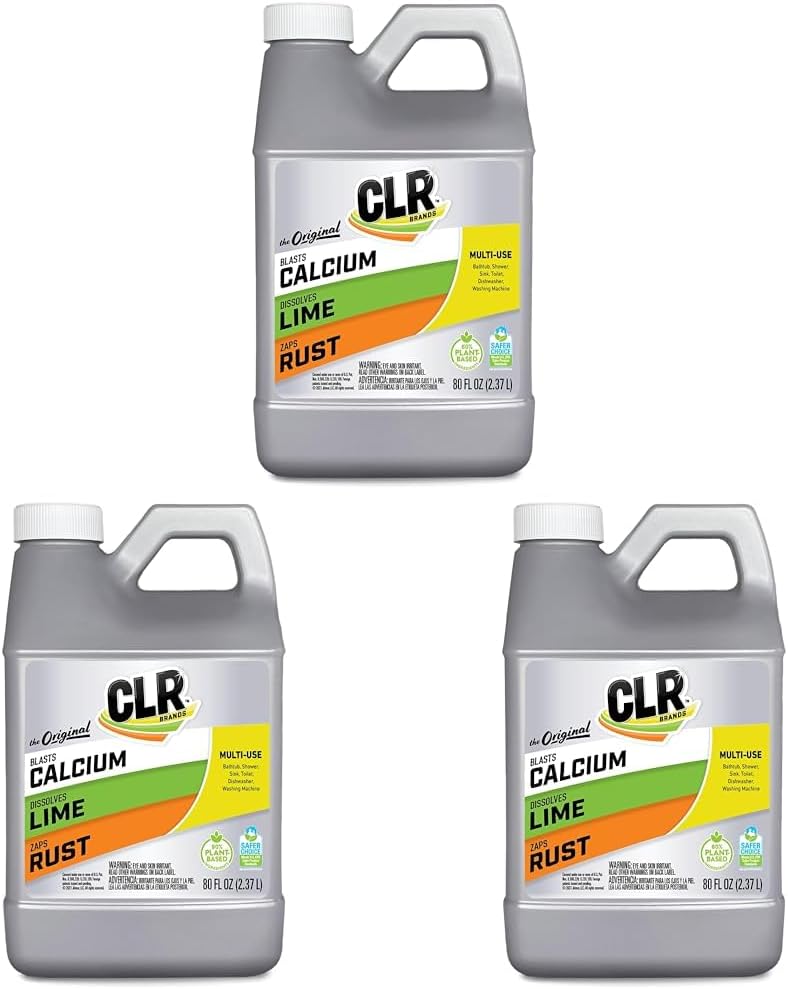 Calcium, Lime & Rust Remover, Blasts Calcium, Dissolves Lime Deposits, Zaps Stubborn Rust Stains and Hard Water Deposits, 80 Ounce Bottle (Pack of 3)